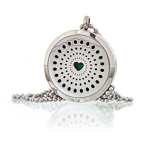 Aromatherapy Diffuser Necklace – Diamonds Heart 30 mm – image 5