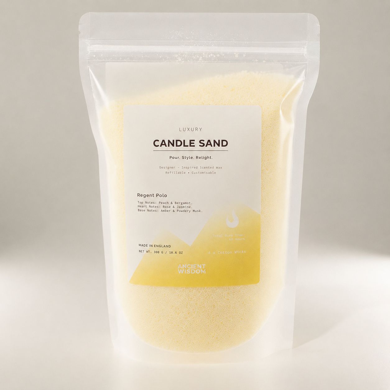 Fragranced Candle Sand – Cream – Regent Polo – 300 g – image 1