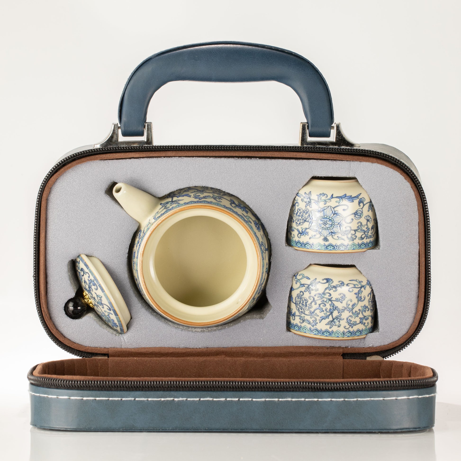 Travel Teapot Set & Two Cups – China Ru Blue – image 7