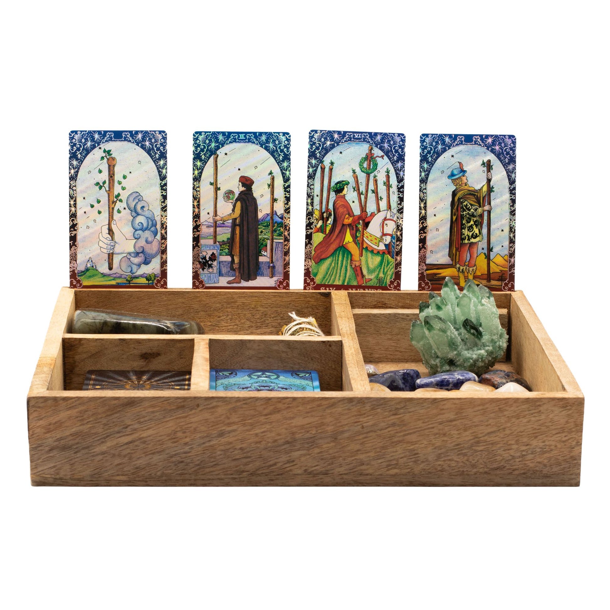 Four Section Tarot Box with Card Holder detail view 2 at Luna Panther