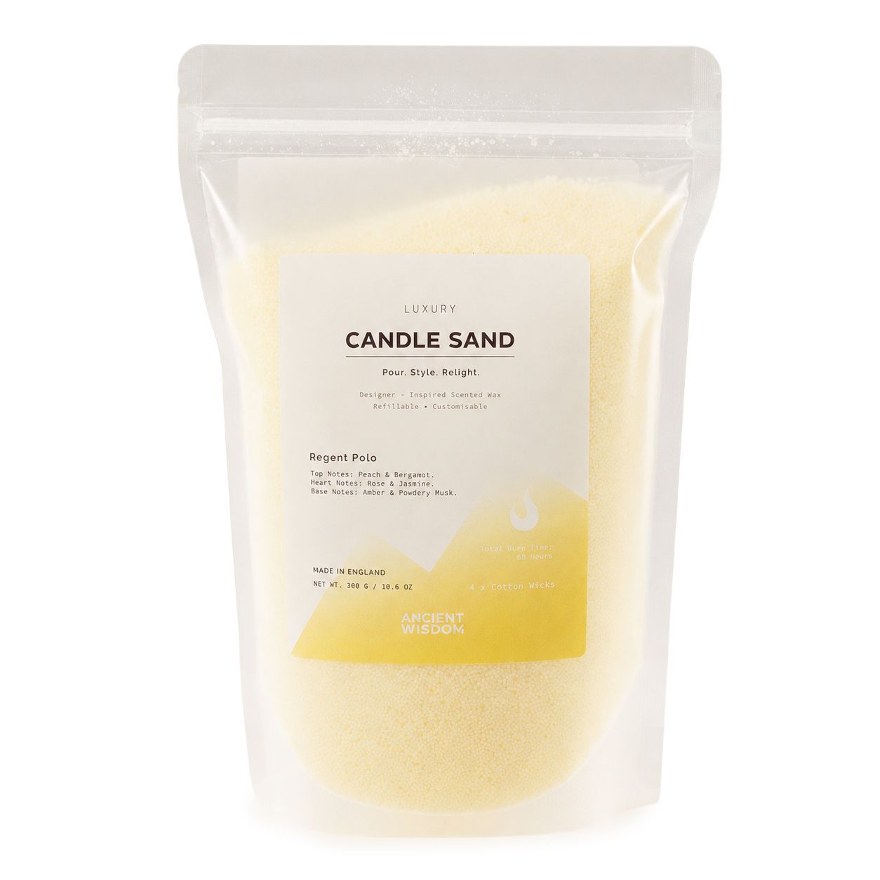 Fragranced Candle Sand – Cream – Regent Polo – 300 g – image 3