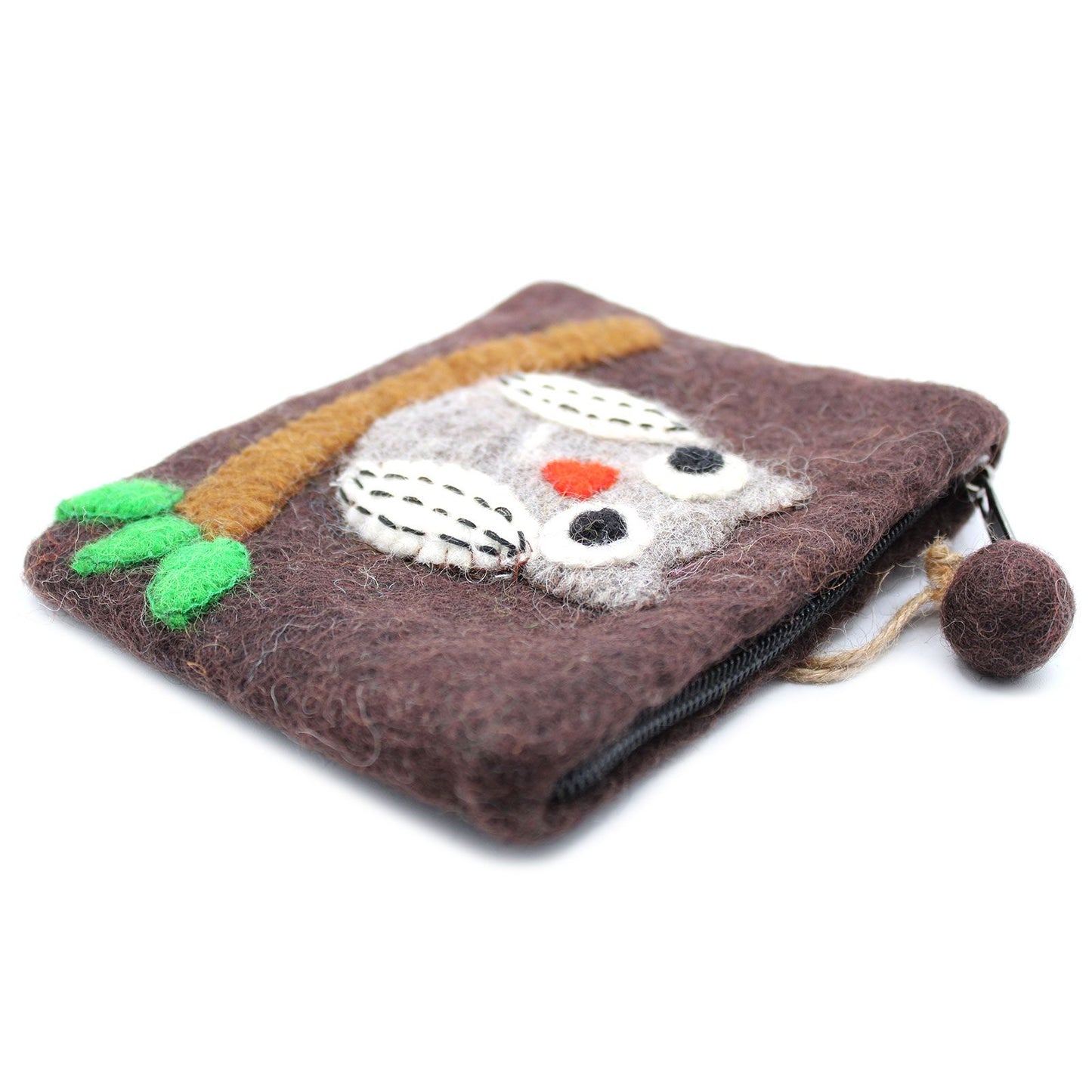 Natural Felt Zipper Pouches – Owl on Branch – image 5