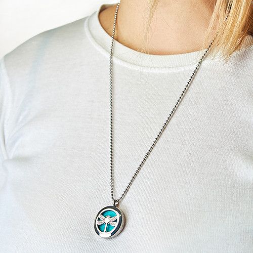 Aromatherapy Diffuser Necklace – Dragonfly 25 mm – image 4