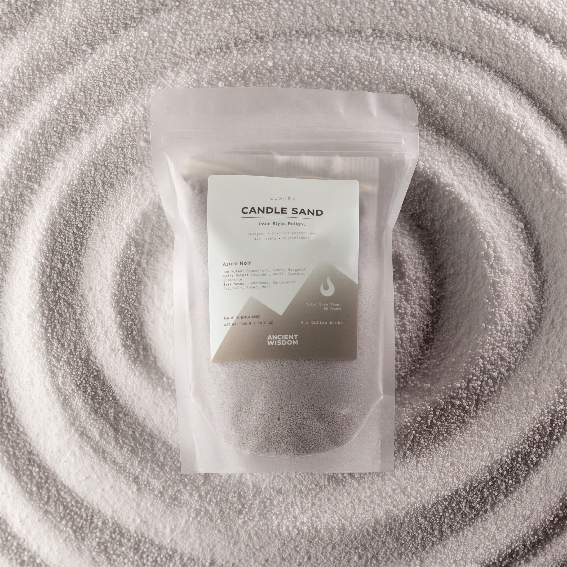 Fragranced Candle Sand – Warm Grey – Azure Noir – 300 g – image 3