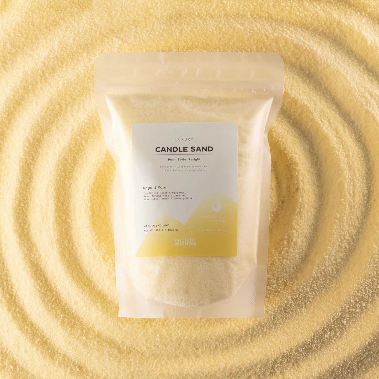 Fragranced Candle Sand – Cream – Regent Polo – 300 g – image 4