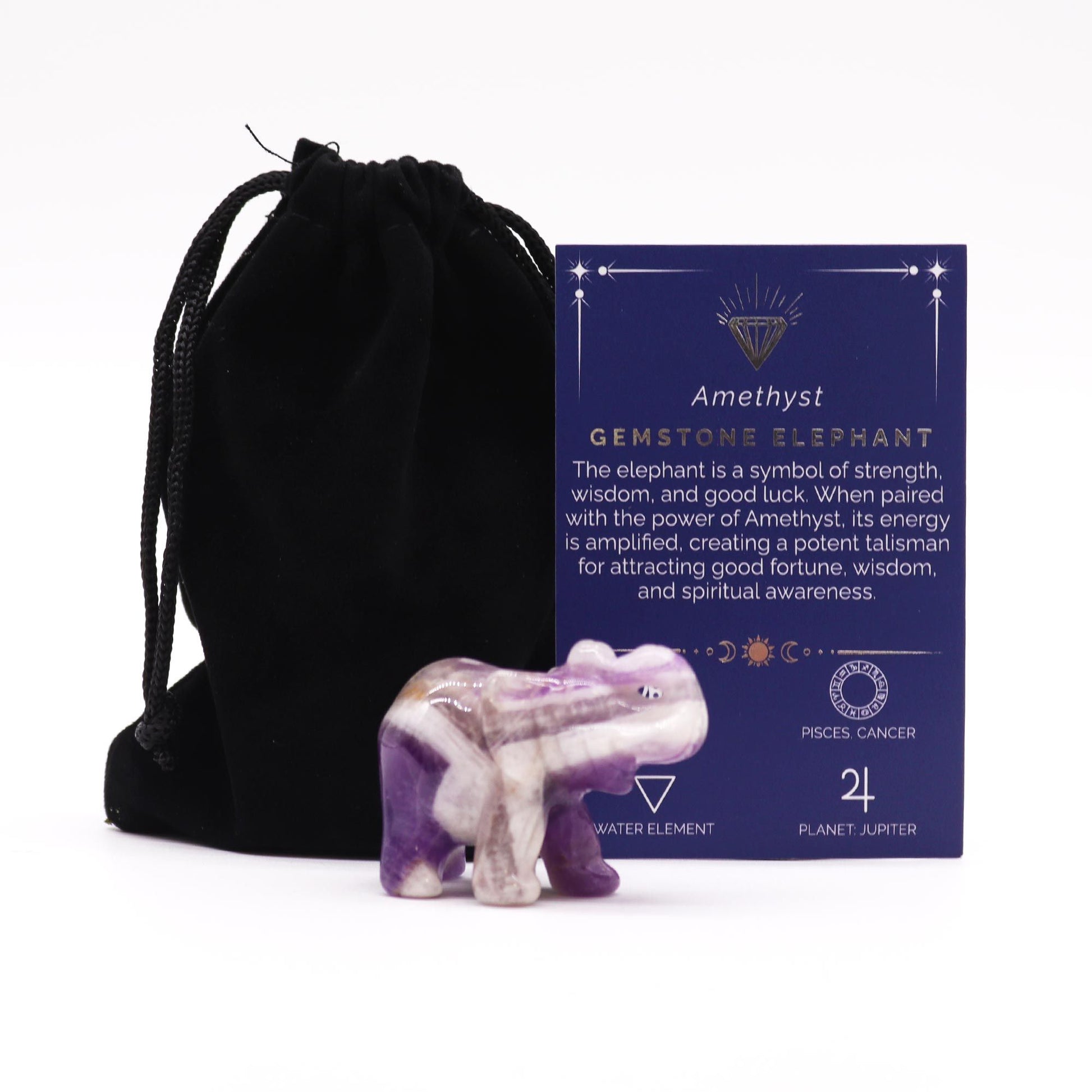 Gemstone Lucky Elephant – Amethyst