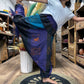 Polished Yoga and Festival Pants - Aladdin Himalayan Print on Purple featuring natural patterning and unique variations - Luna Panther