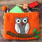 Natural Felt Zipper Pouches – Owl on Branch – image 6