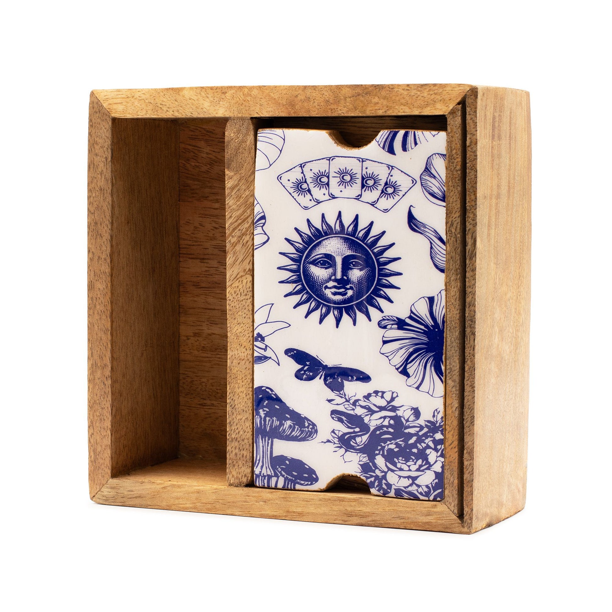 Two Section Tarot Box with Card Holder detail view 4 at Luna Panther