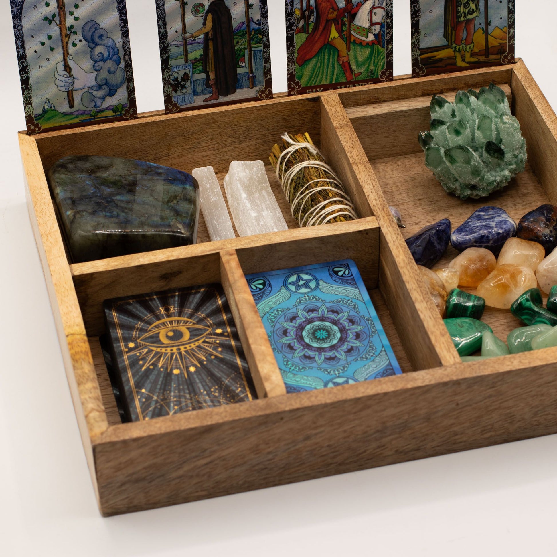 Four Section Tarot Box with Card Holder detail view 6 at Luna Panther