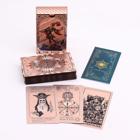 Rose Gold Foil Tarot Deck - Moon Phase with Booklet detail view 2 at Luna Panther alternate view
