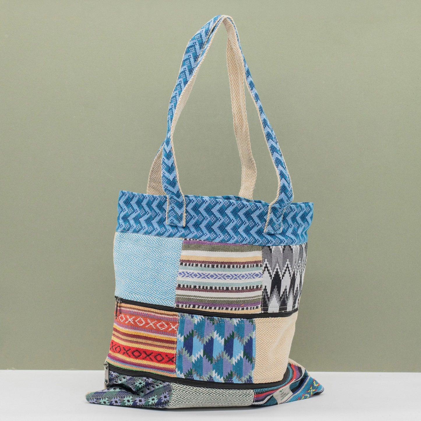 Patchwork Kathmandu Tote Bag – Dhaka Design (37 × 38 cm) – image 6