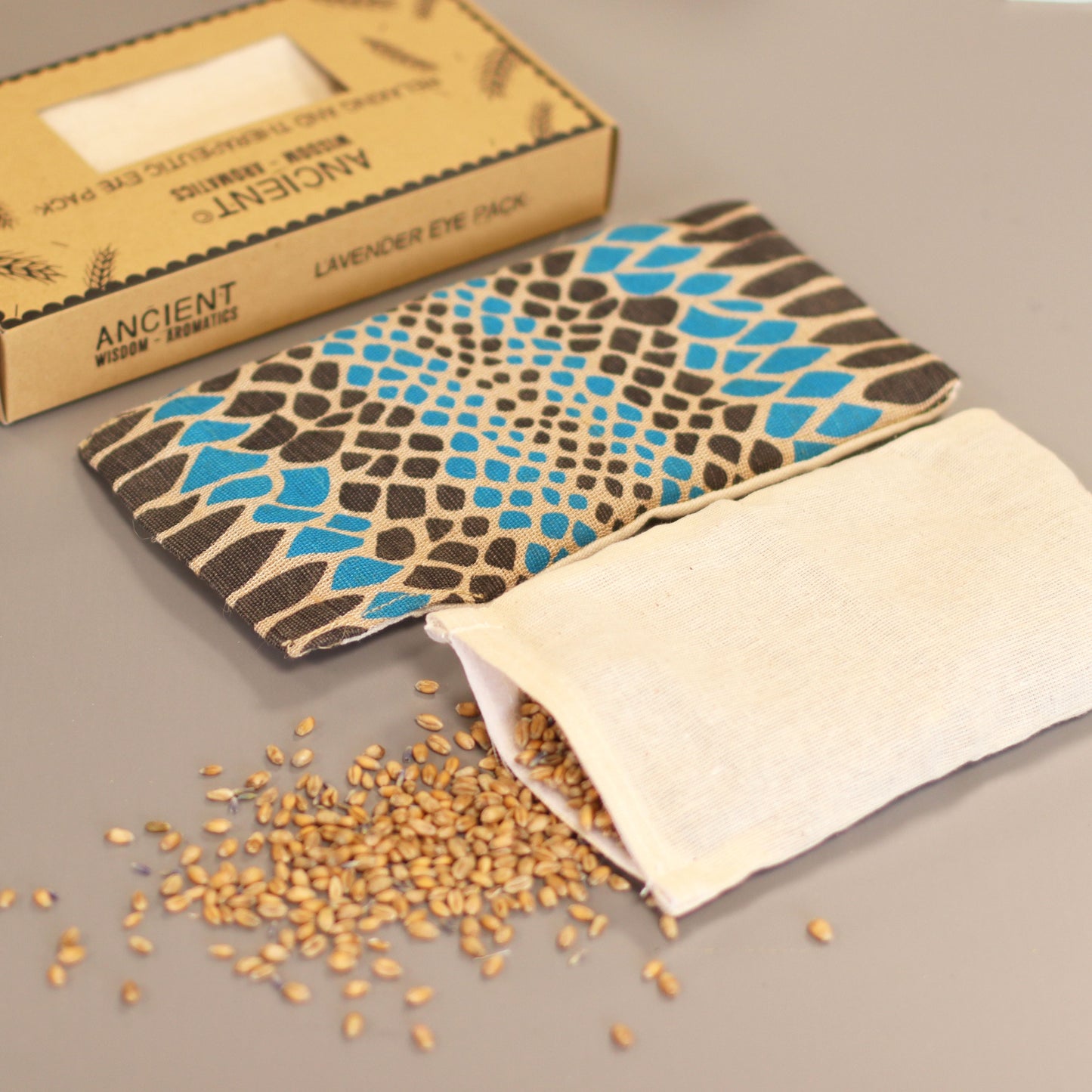 Lavender Natural Cotton and Juco Eye Pillow in Gift Box – Blue Viper – image 1