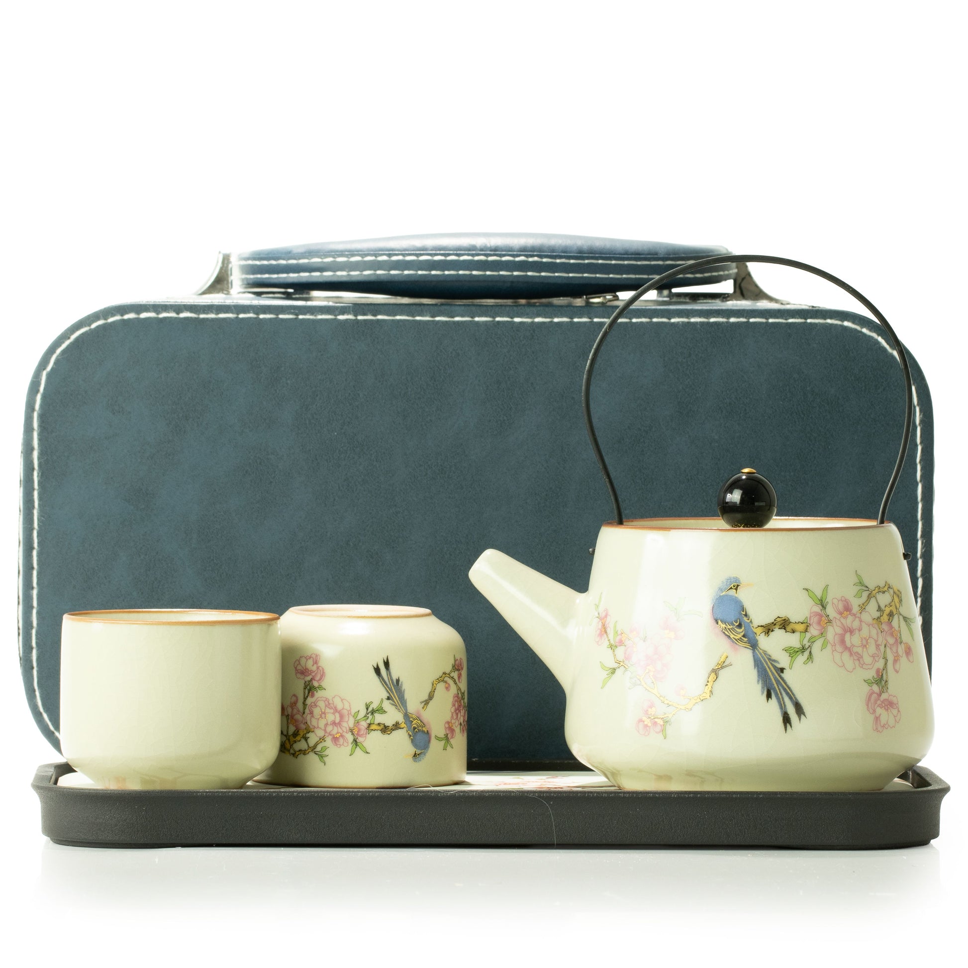 Travel Teapot Set & Two Cups – Blue Bird Qing Dynasty – image 4