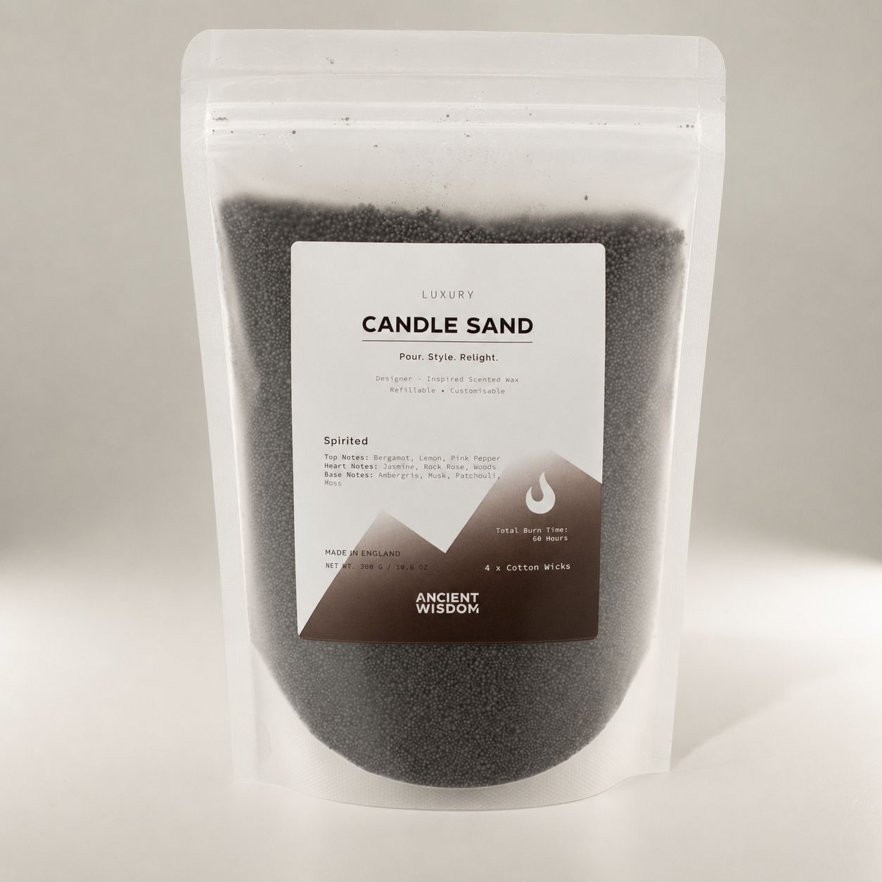 Fragranced Candle Sand – Black – Spirited – 300 g – image 3