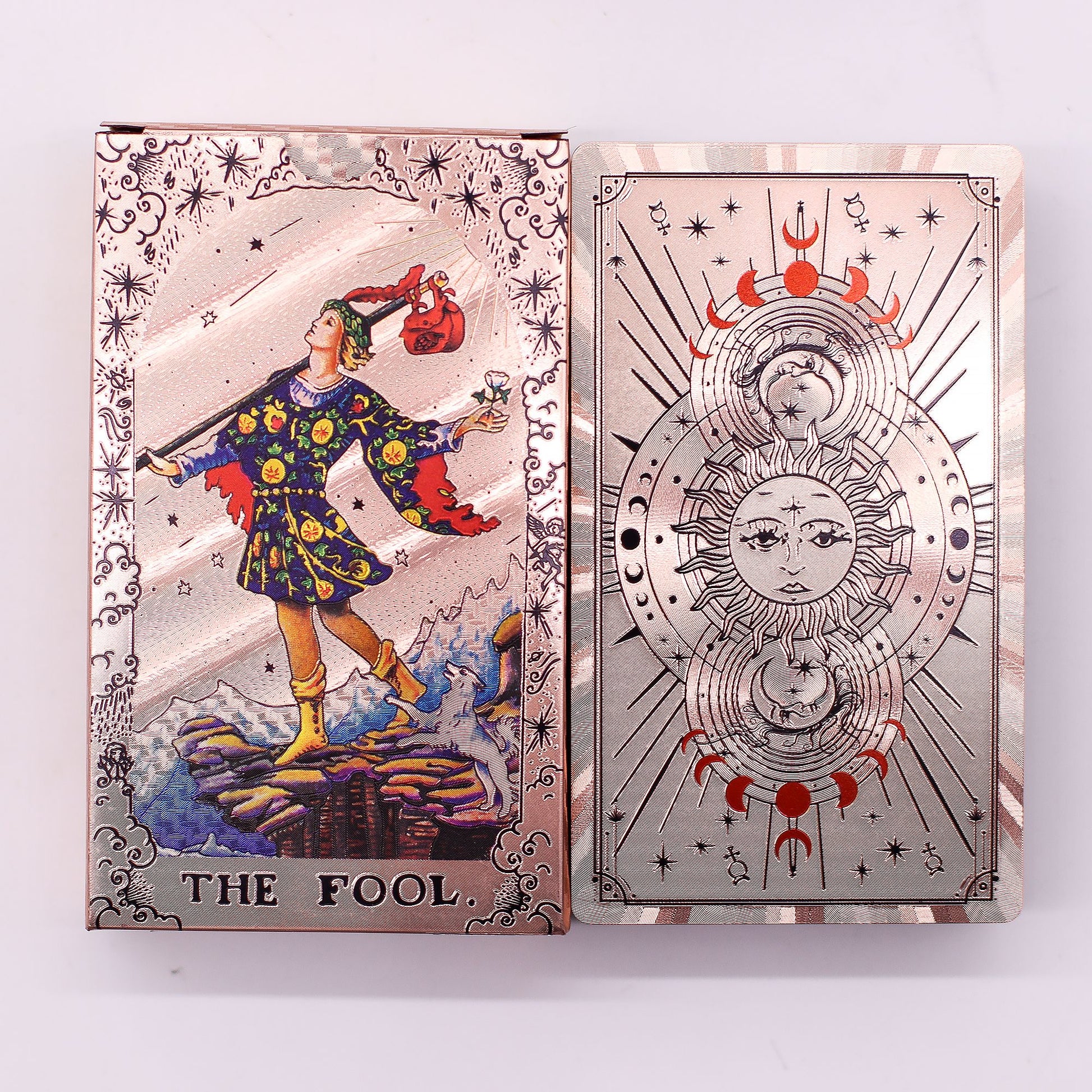 Rose Gold Foil Tarot Deck - Moon Phase with Booklet detail view 4 at Luna Panther