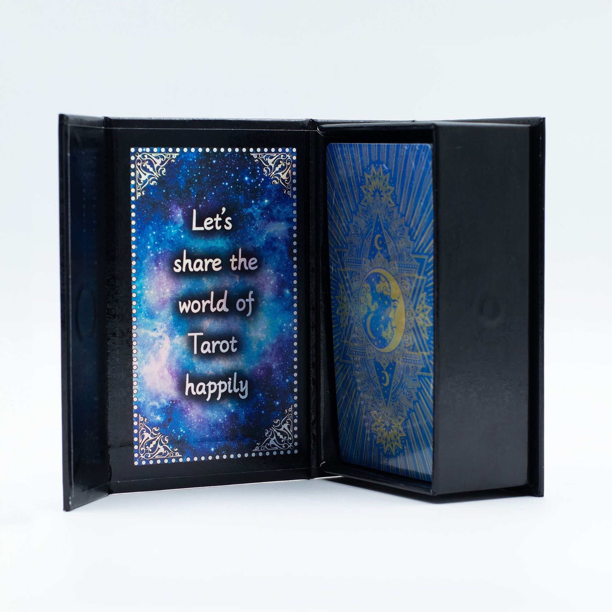 Blue Foil Tarot Deck - Moon Face with Booklet detail view 3 at Luna Panther