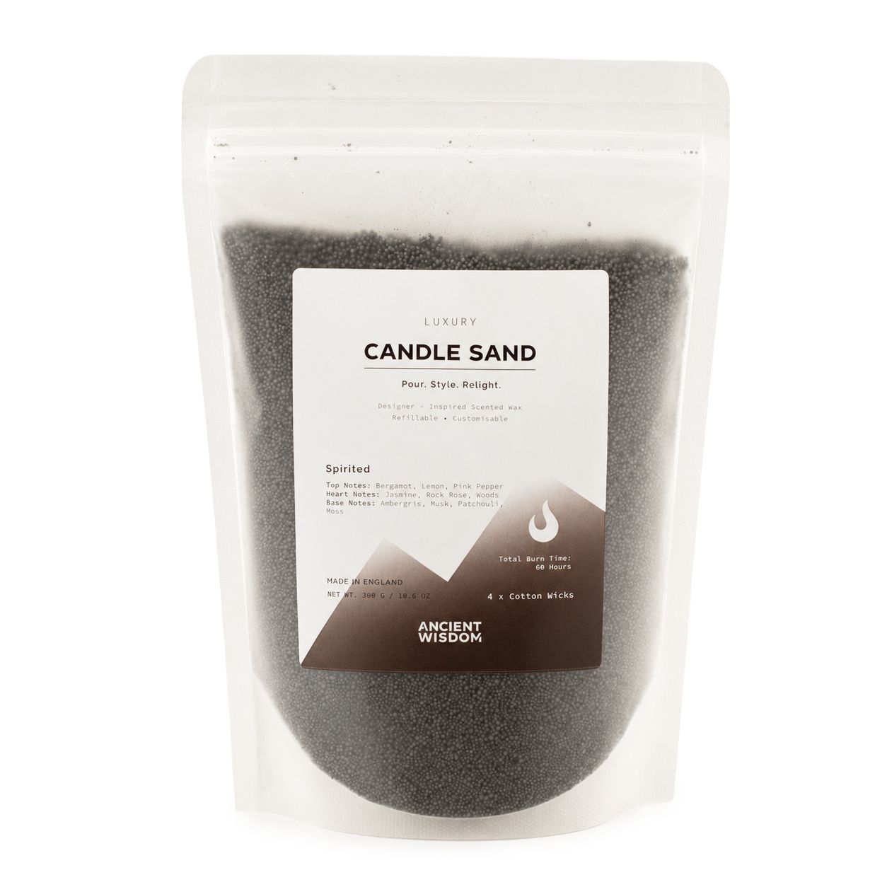 Fragranced Candle Sand – Black – Spirited – 300 g – image 2