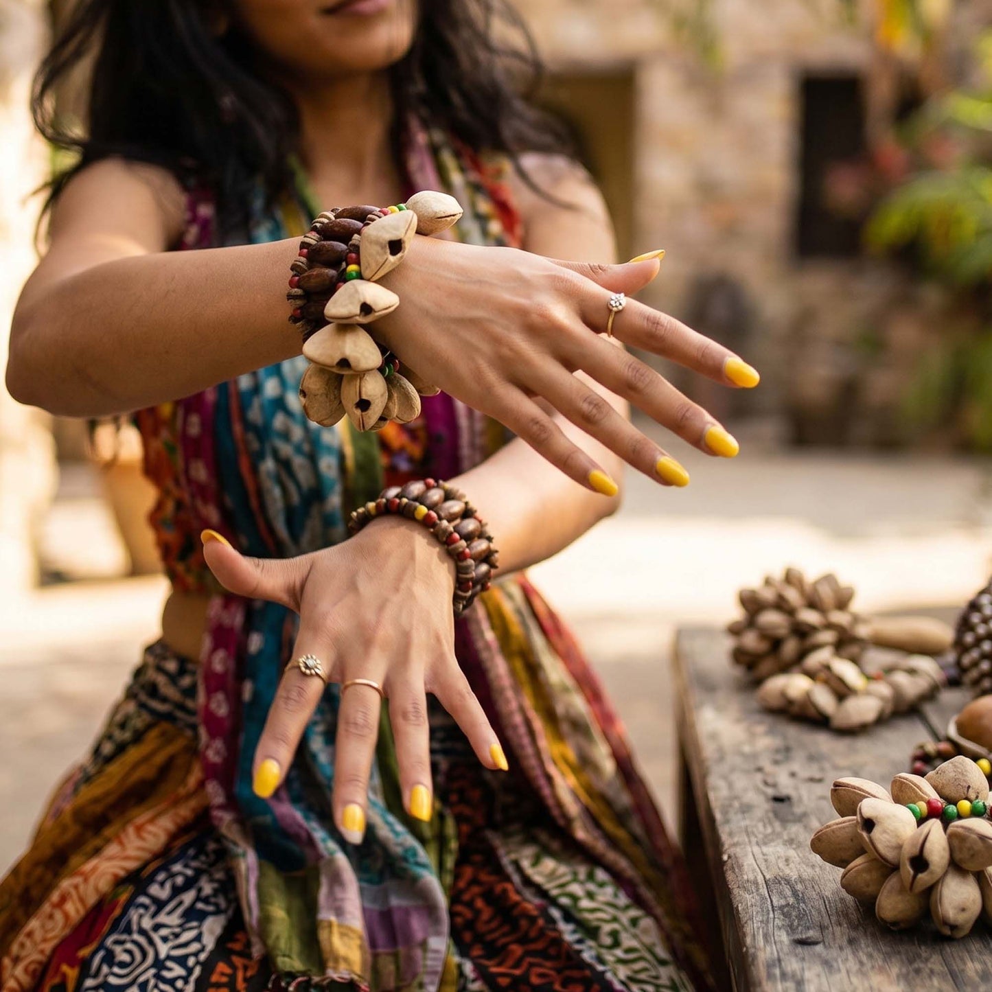 Kenari Shell Hand Shaker – Rattle Bracelet (15 Pieces) – image 1