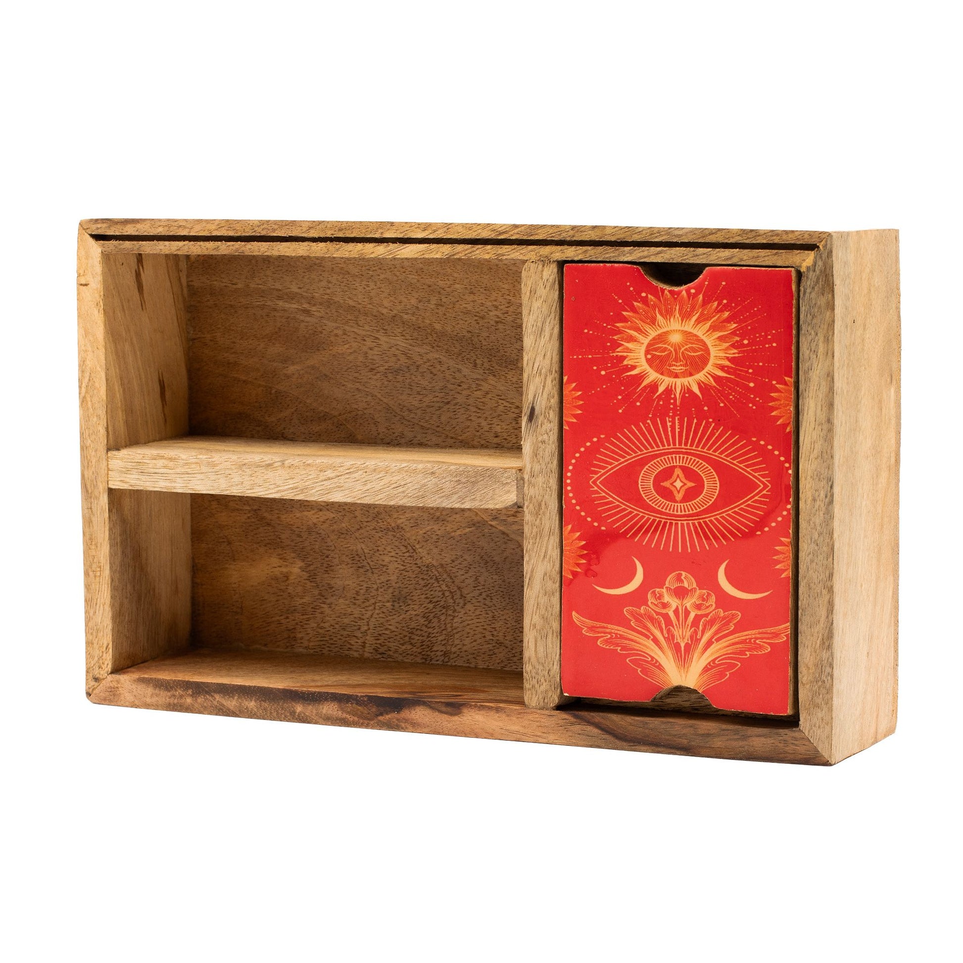 Three Section Tarot Box with Card Holder detail view 5 at Luna Panther