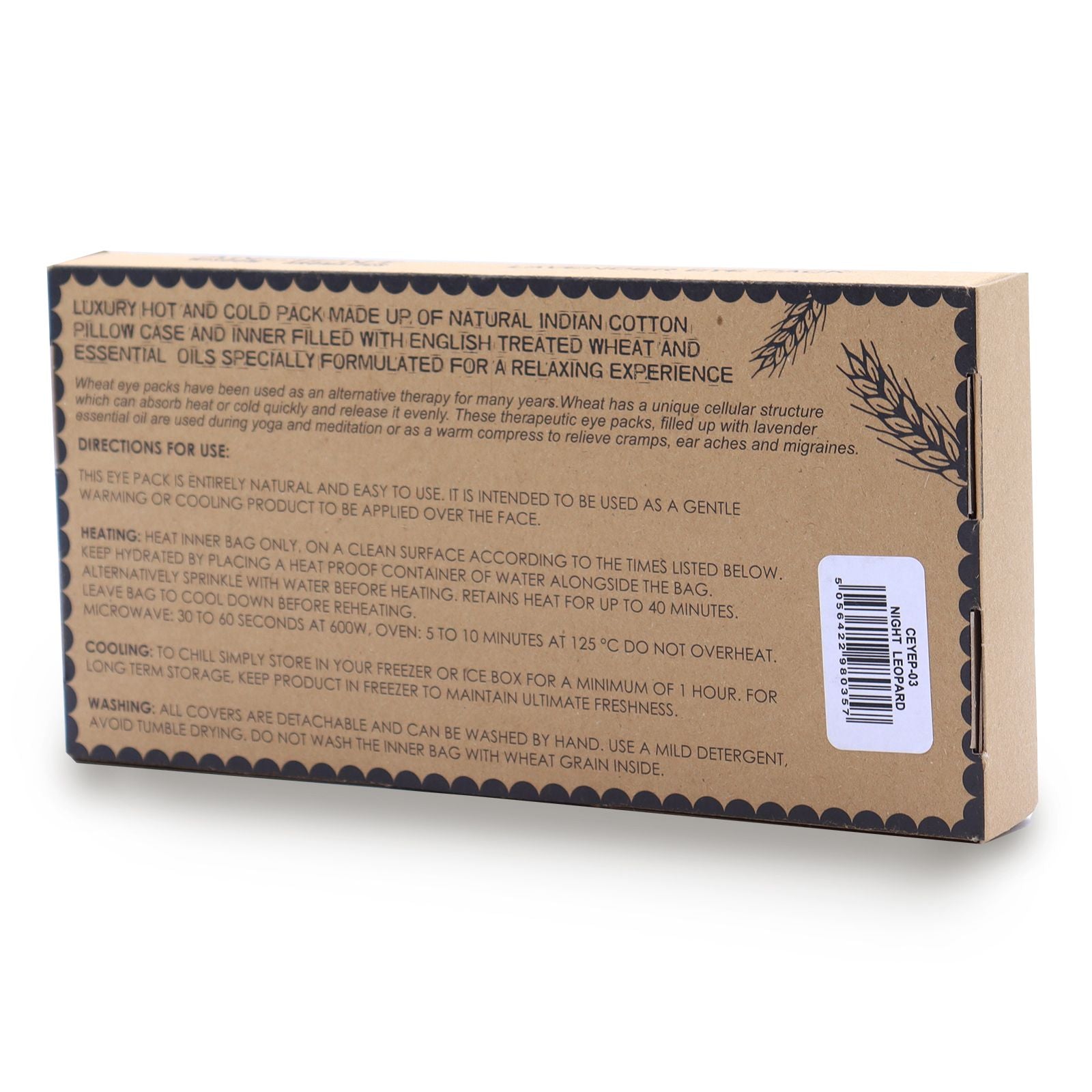 Lavender Natural Cotton and Juco Eye Pillow in Gift Box – Night Leopard – image 3