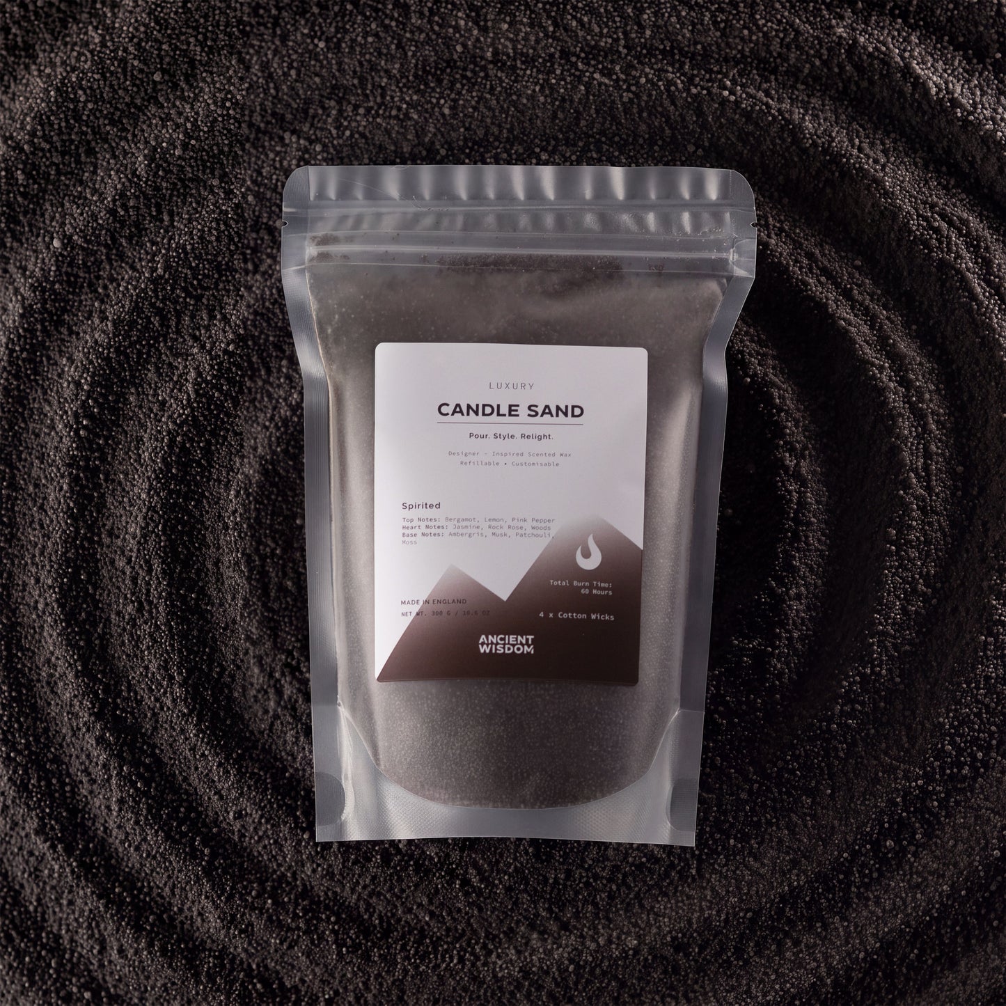 Fragranced Candle Sand – Black – Spirited – 300 g – image 1