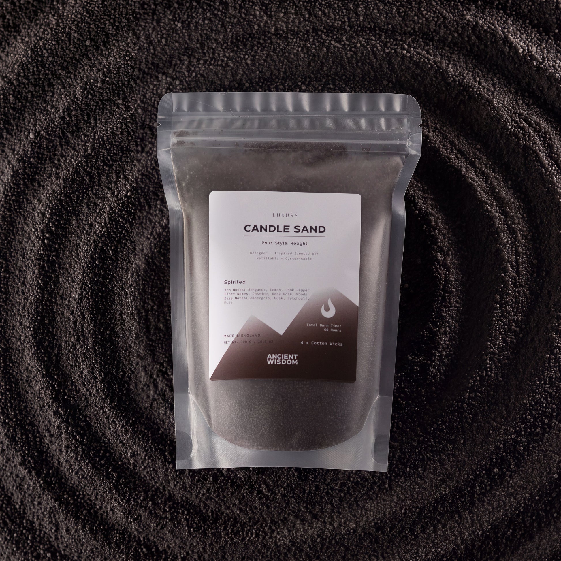 Fragranced Candle Sand – Black – Spirited – 300 g – image 1