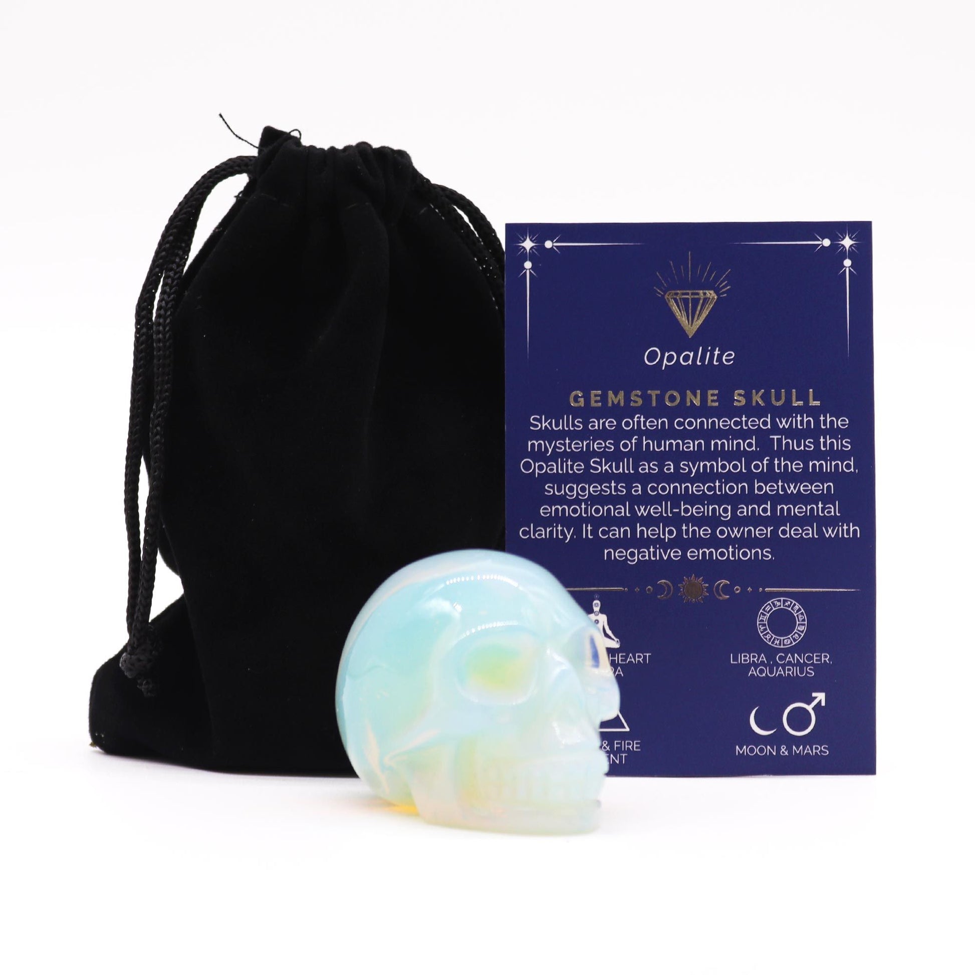 Gemstone Large Skull – Opalite