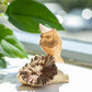 Handmade Parasite Wood Art Carving – Owl Watching – image 1