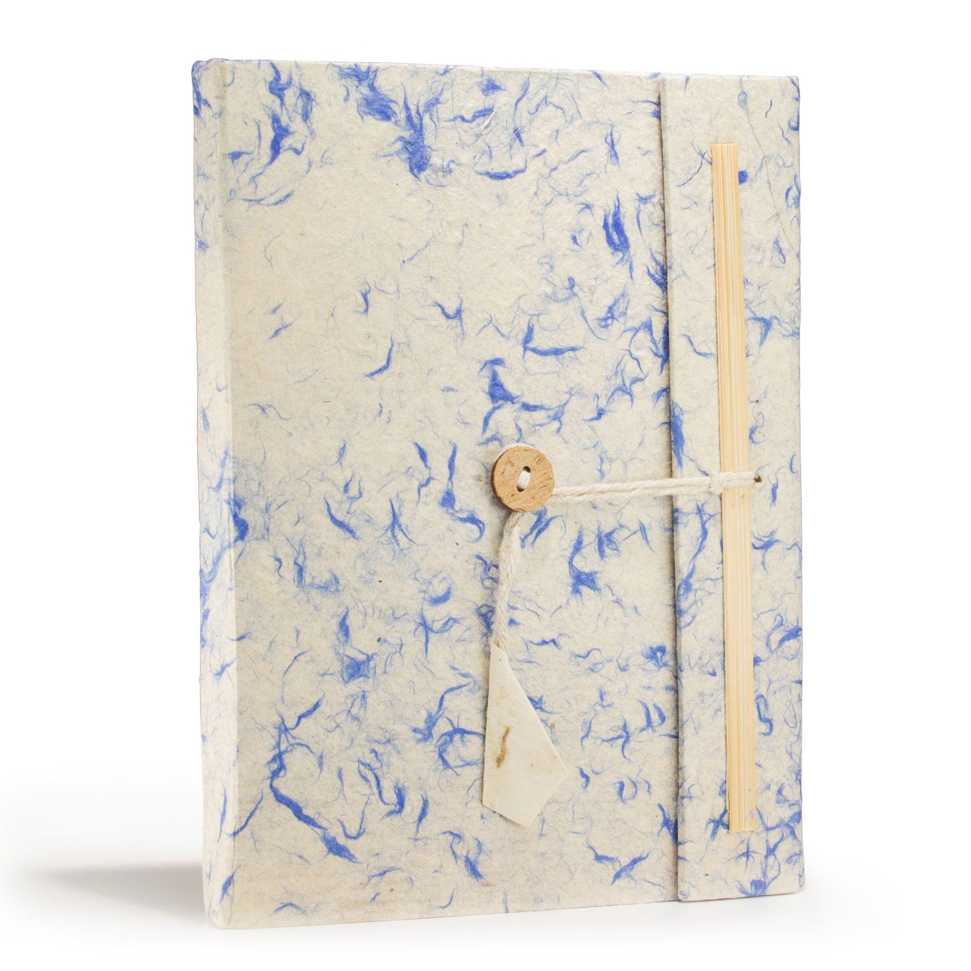 Lokta Mixed Blue Cotton Notebook – Large (21 × 15 cm) – 45 Leaves – Includes Bookmark – image 2