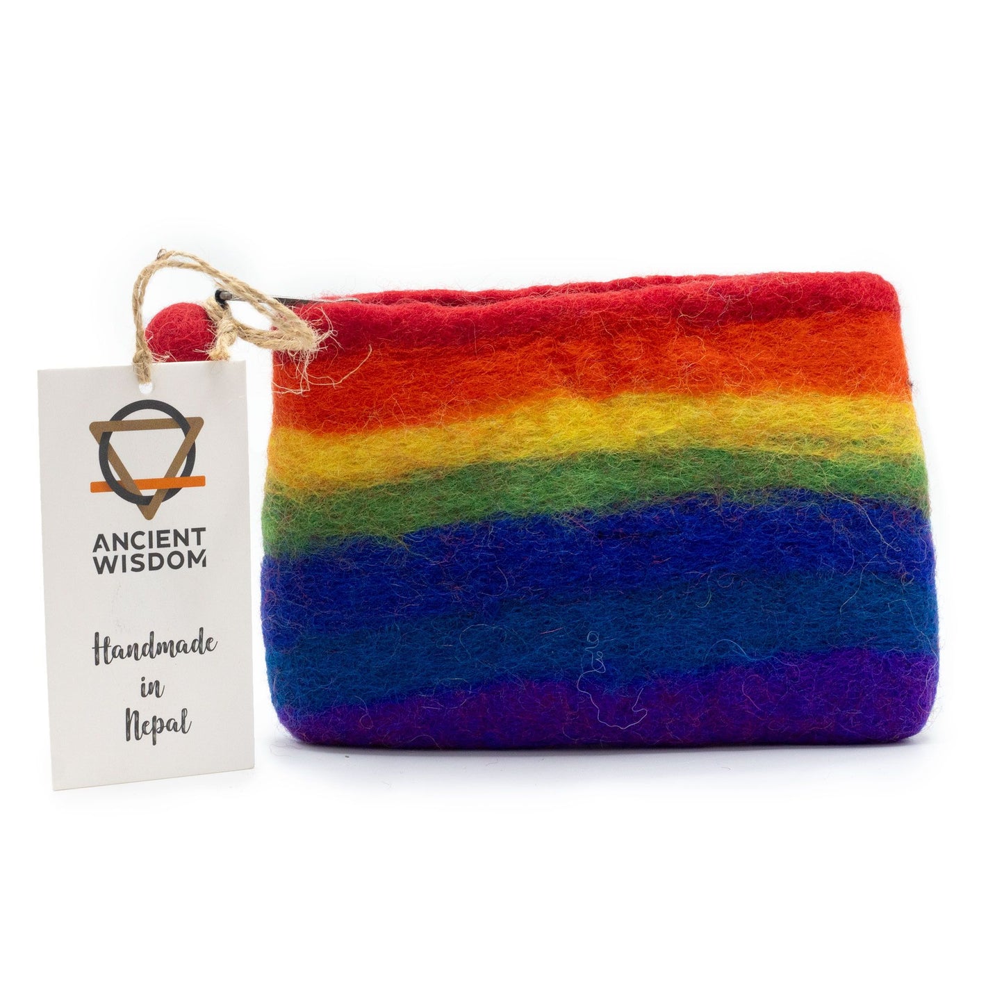 Natural Felt Zipper Pouches – Rainbow – image 3