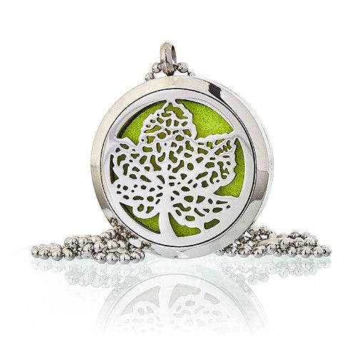 Aromatherapy Diffuser Necklace – Leaf 30 mm – image 3
