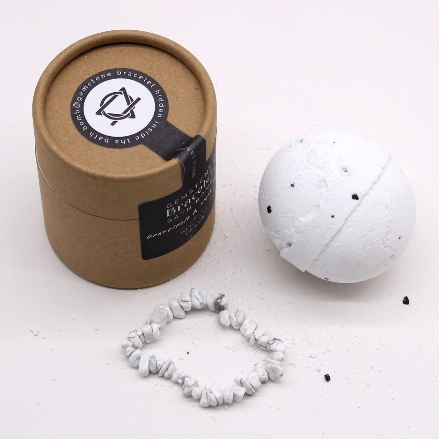 White Jasper Gem Bracelet Bath Bomb – image 5