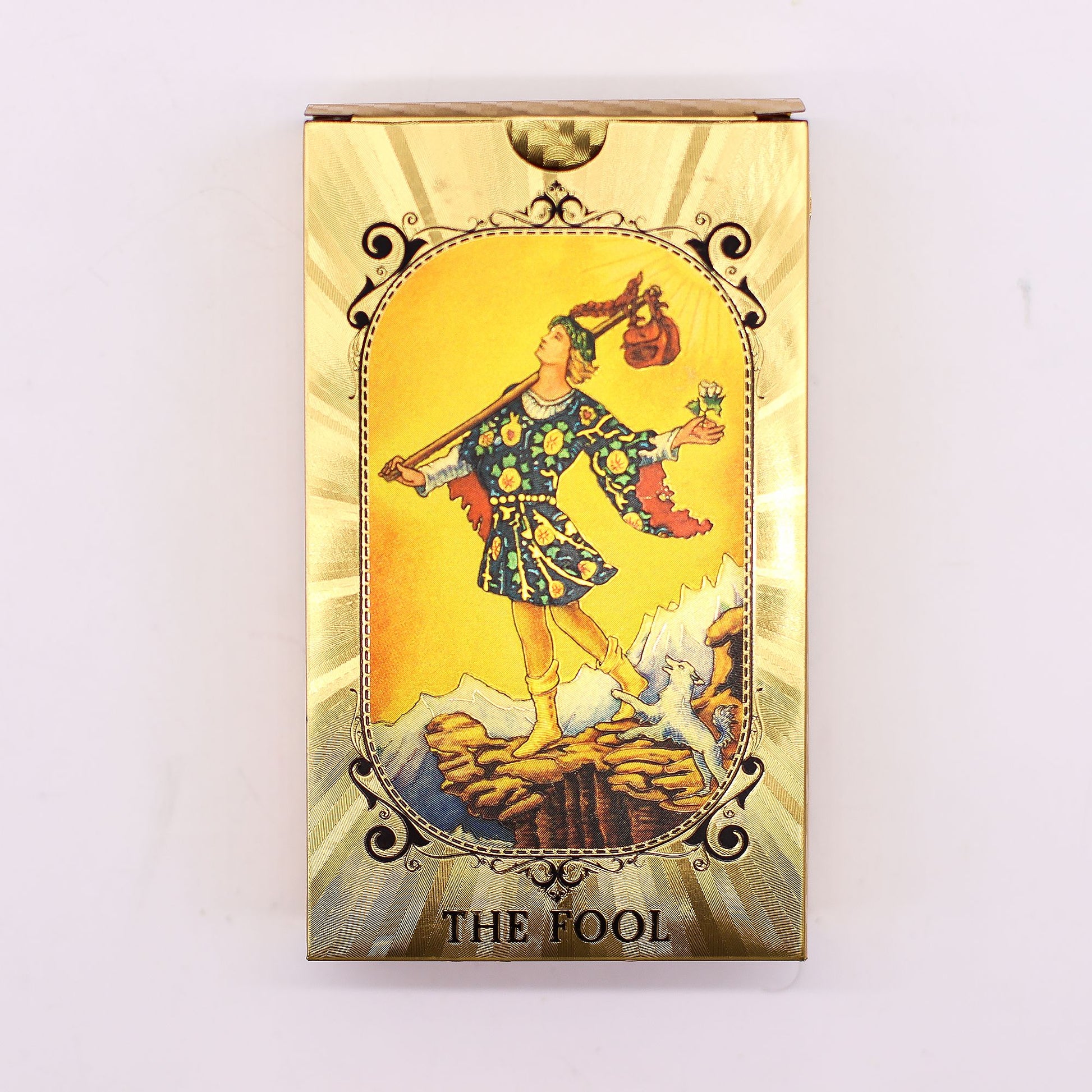 Blue & Gold Foil Tarot Deck - All Seeing Eye with Booklet detail view 2 at Luna Panther