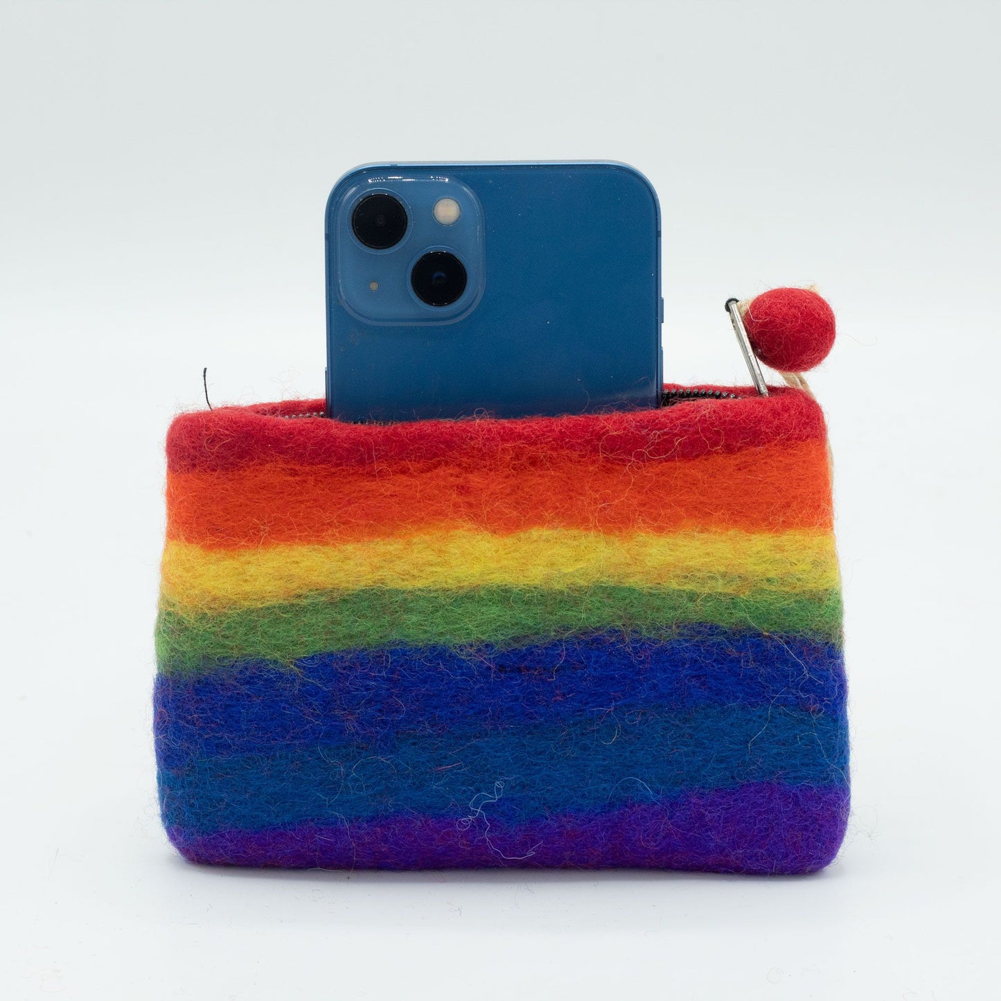 Natural Felt Zipper Pouches – Rainbow – image 1