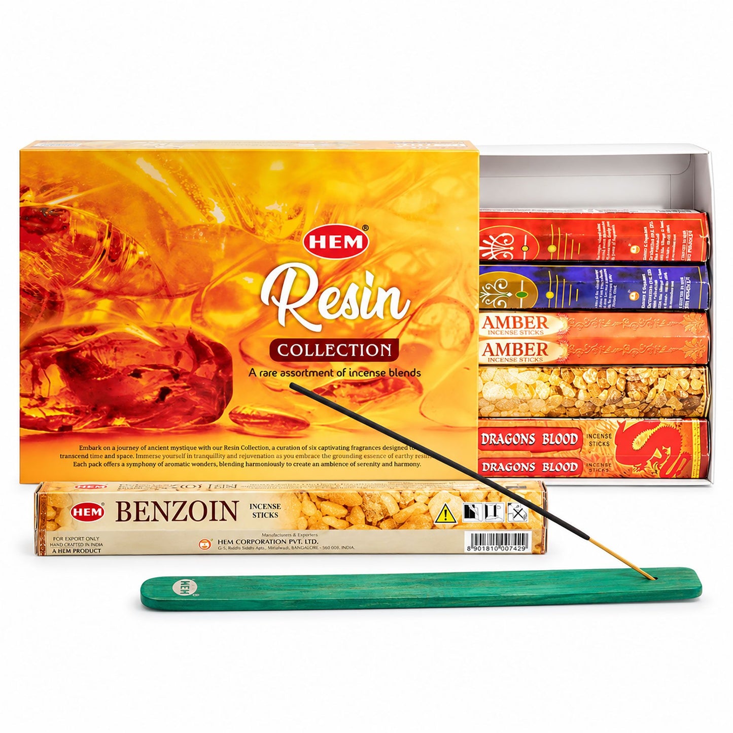 HEM Hexagonal Incense – Resin Collection & Ashcatcher (asst pack 6) – image 1