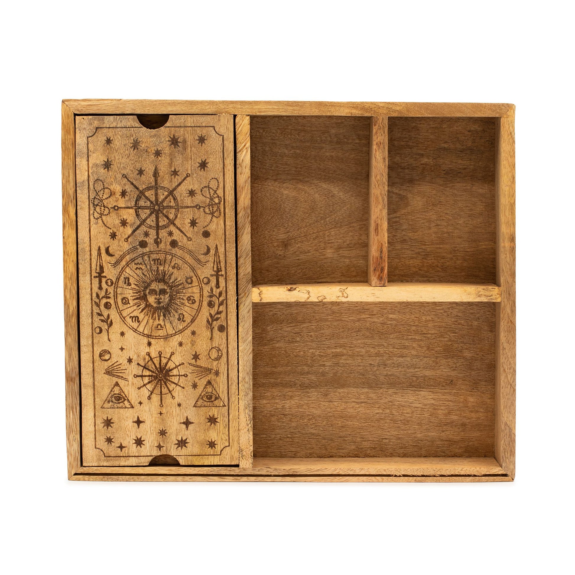 Four Section Tarot Box with Card Holder detail view 2 at Luna Panther