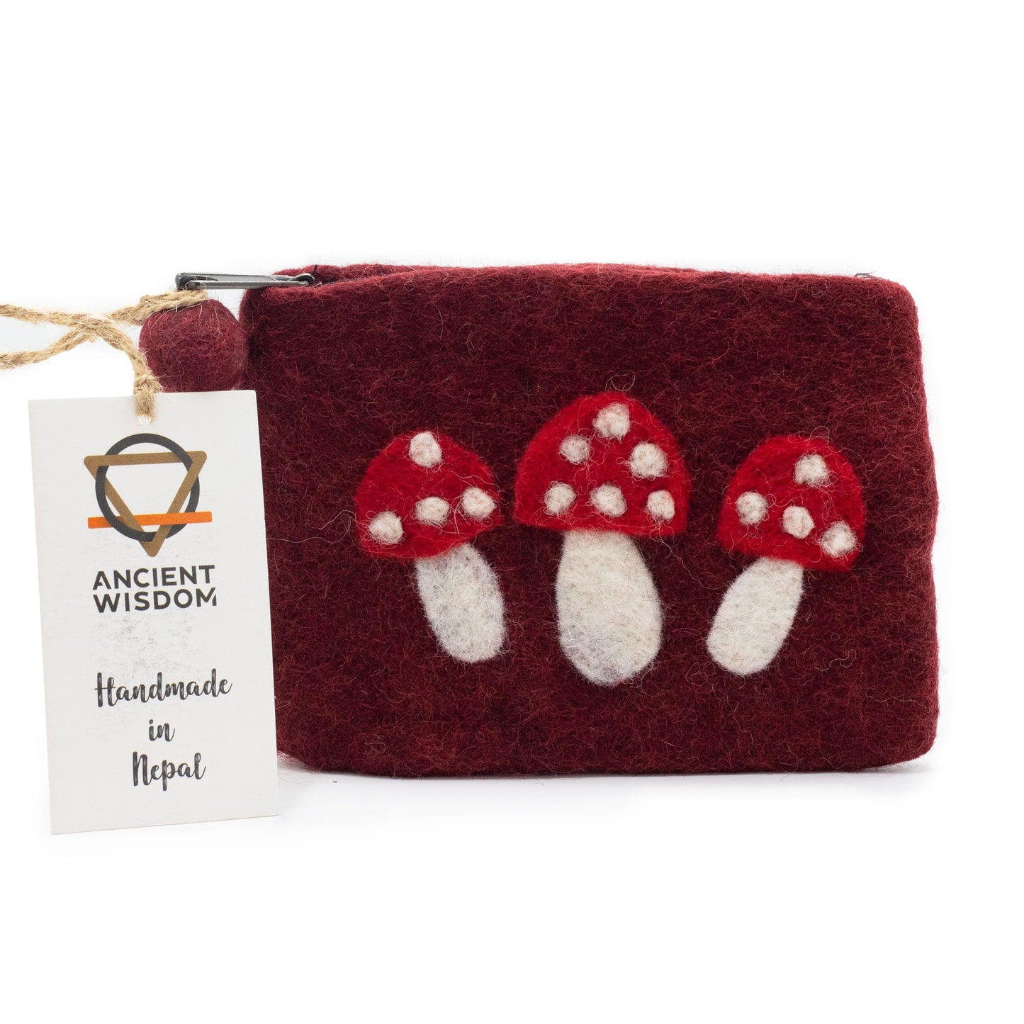 Natural Felt Zipper Pouches – Wild Mushrooms – image 3