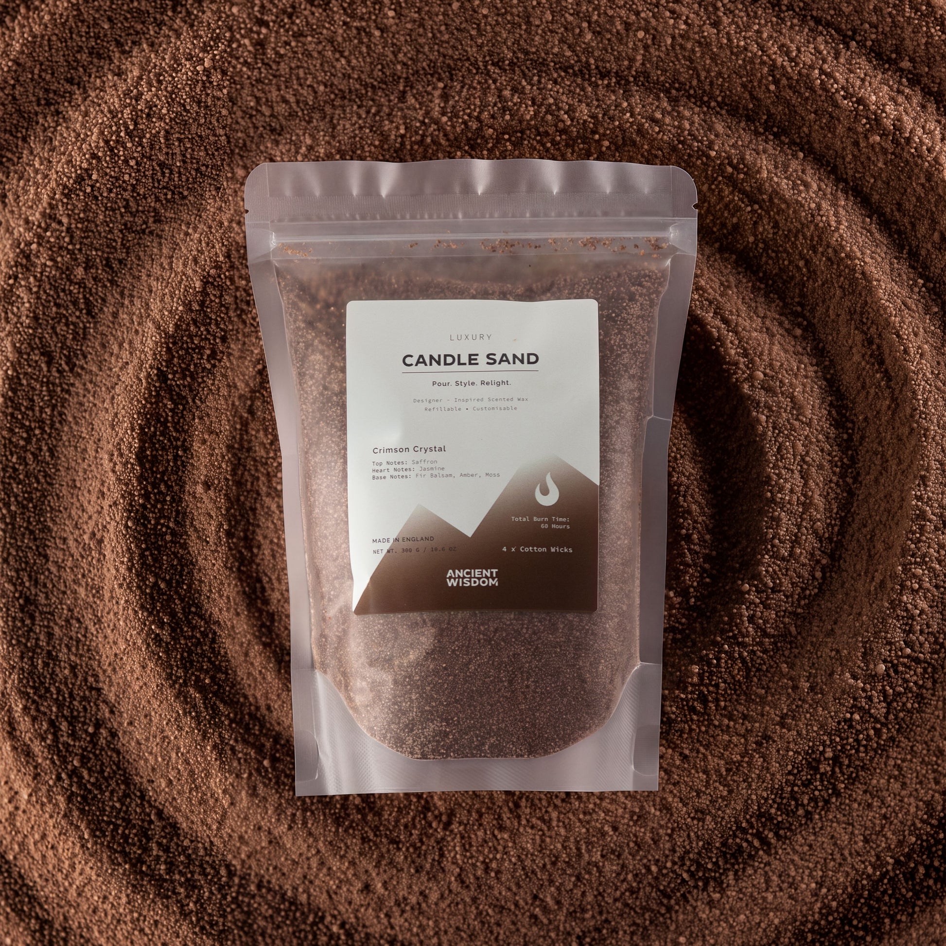 Fragranced Candle Sand – Mocha Brown – Crimson Crystal – 300 g – image 8