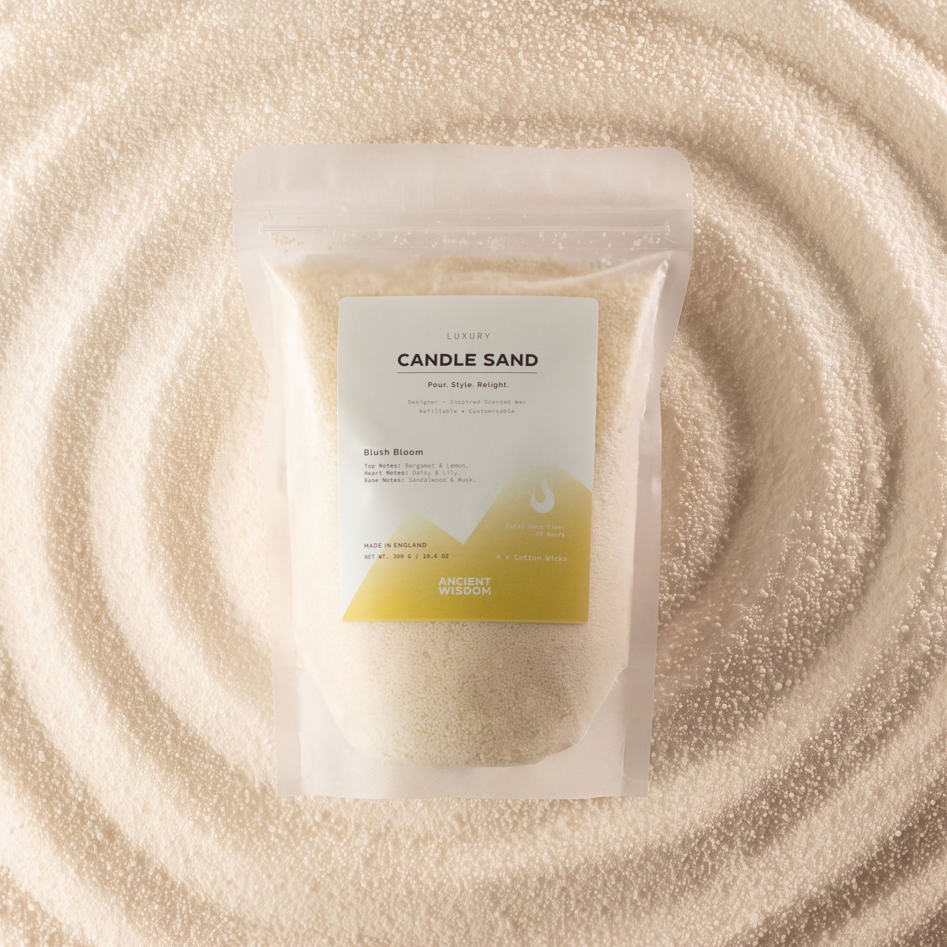 Fragranced Candle Sand – Warm Honey – Blush Bloom – 300 g – image 4