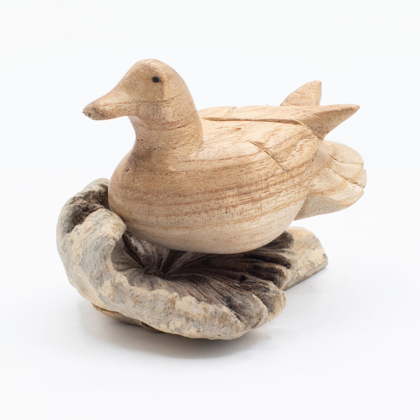 Handmade Parasite Wood Art Carving – Wild Duck Resting – image 2