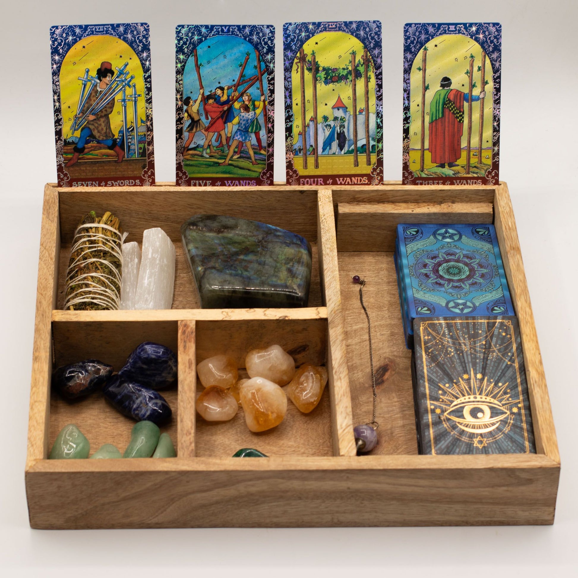 Four Section Tarot Box with Card Holder detail view 5 at Luna Panther