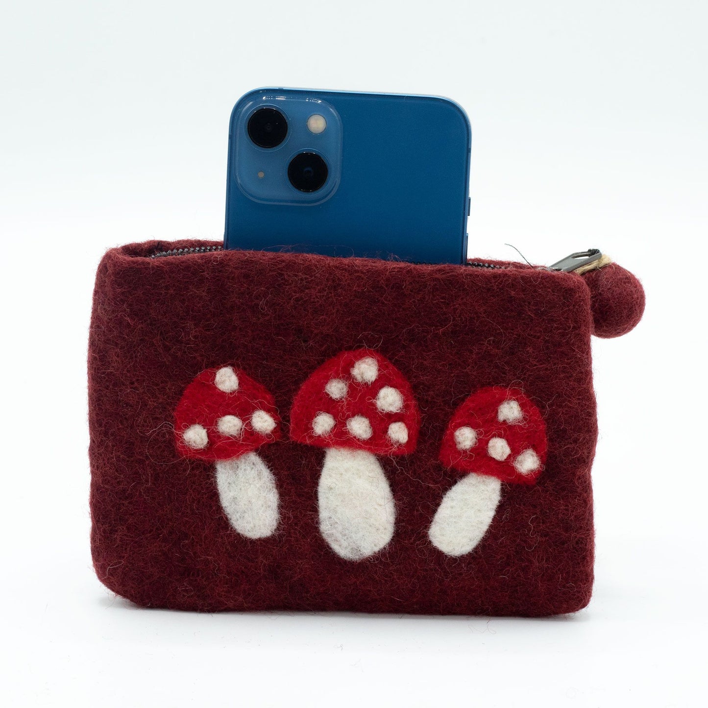 Natural Felt Zipper Pouches – Wild Mushrooms – image 1