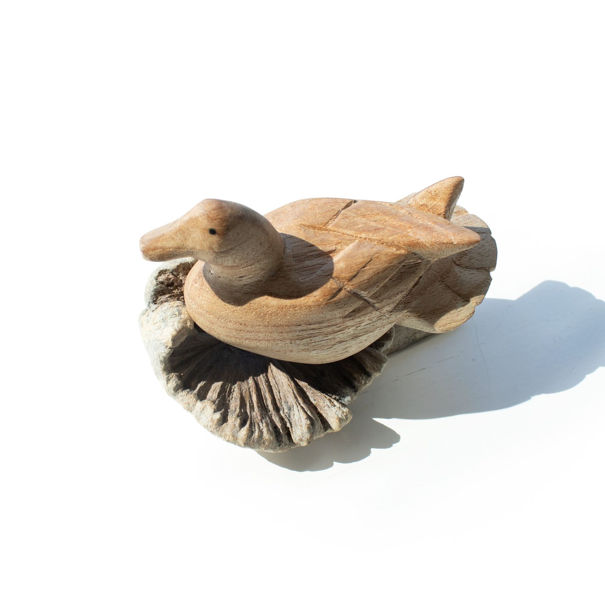 Handmade Parasite Wood Art Carving – Wild Duck Resting – image 5