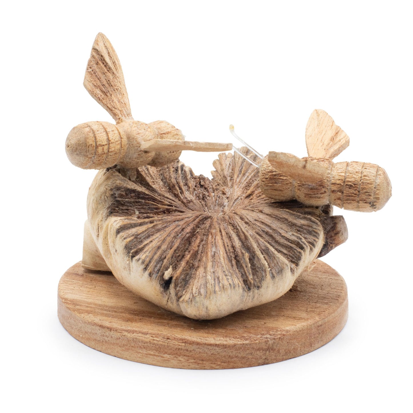 Handmade Parasite Wood Art Carving – Bees in The Works – image 2