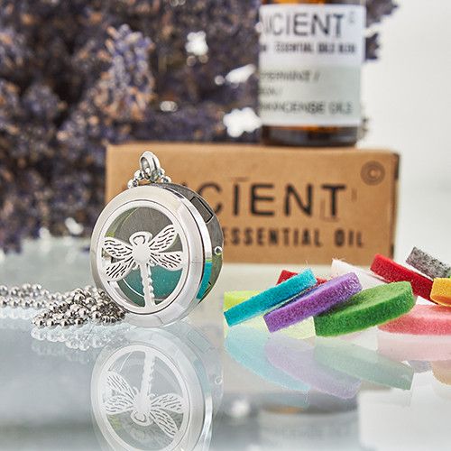Aromatherapy Diffuser Necklace – Dragonfly 25 mm – image 1