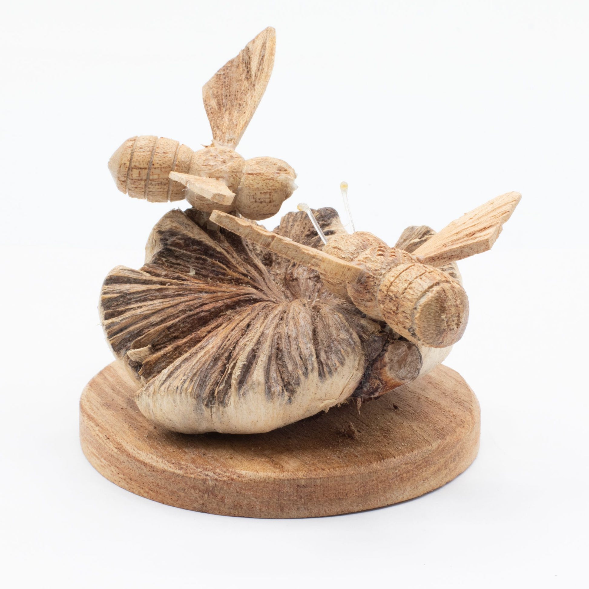 Handmade Parasite Wood Art Carving – Bees in The Works – image 5