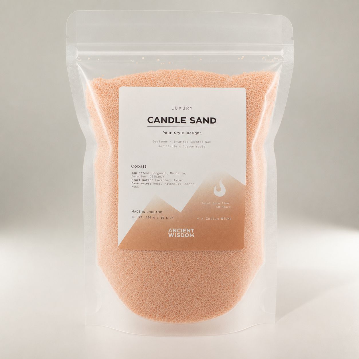 Fragranced Candle Sand – Taupe Orange – Cobalt – 300 g – image 4