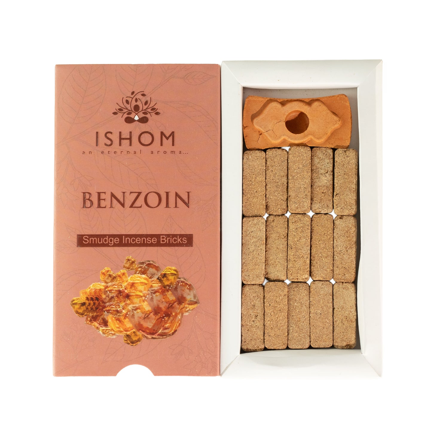 Pack of 15 Natural Incense Smudge Bricks and Burner – Benzoin – image 5