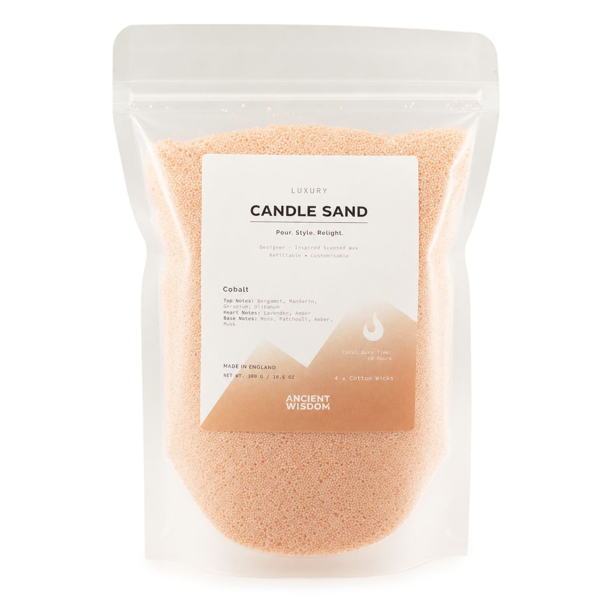 Fragranced Candle Sand – Taupe Orange – Cobalt – 300 g – image 3